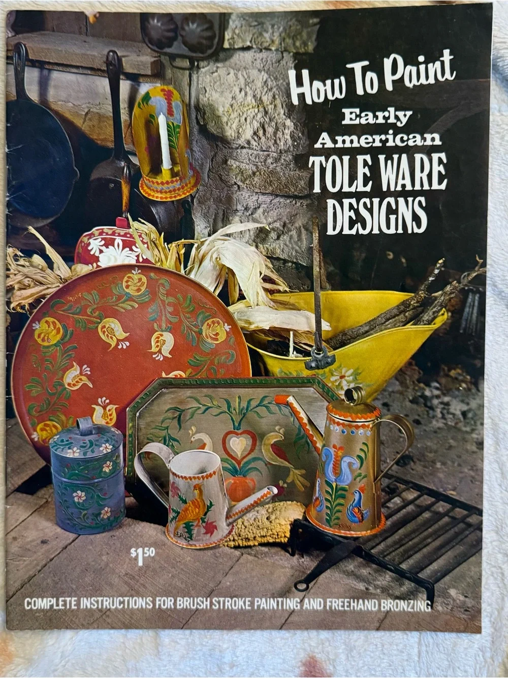 1972 Tile Painting: How to Paint Early American Tole Ware Vintage Book